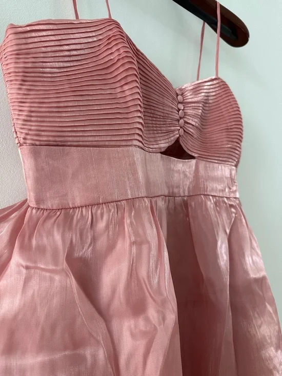 Francesca's Collections Dusty Rose Tiered Spaghetti Strap Dress - Picture 4 of 10